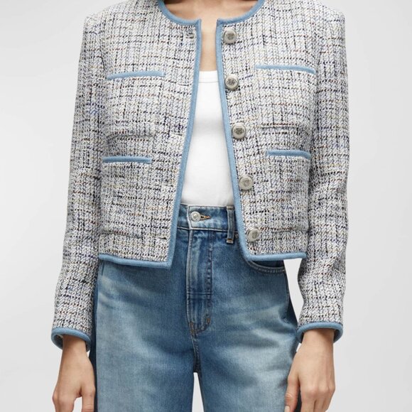 $Ret. $700 Veronica Beard Blue and White Tweed Blazer After the Chanel Style 12 - Picture 7 of 8